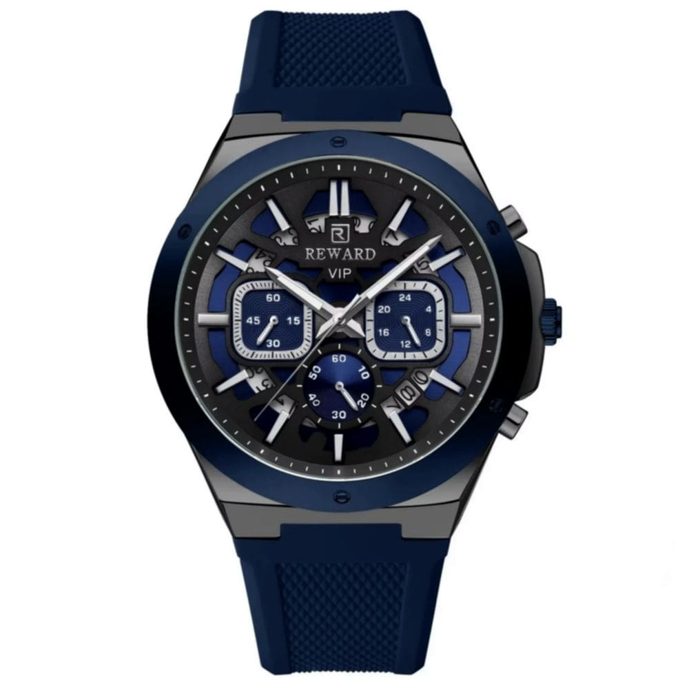 Relogio masculino quartzo multifuncional casual pulseira de silicone impermeavel