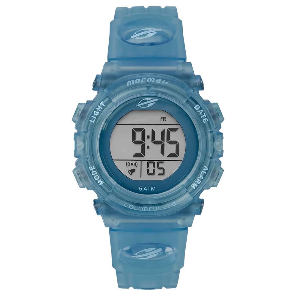 Relógio Mormaii Masculino Ref: Mo03121ta/8a Infantil Digital Azul Translúcido