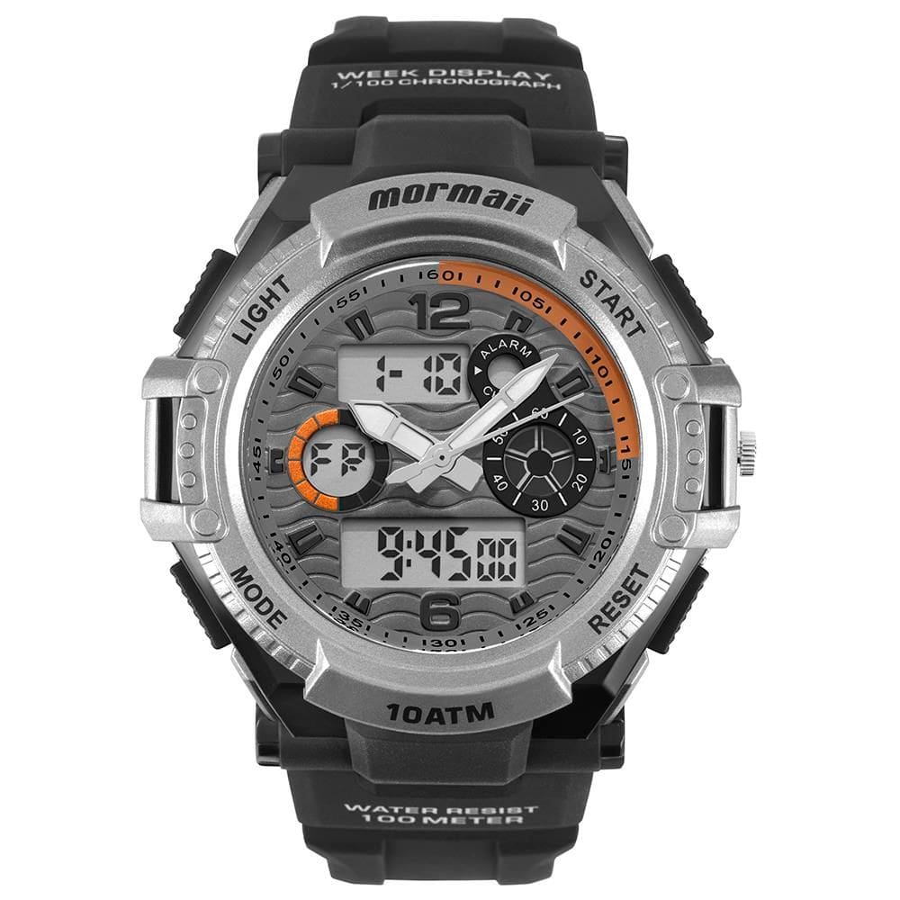 Relógio Mormaii Masculino Ref: Mom8032f/8l Esportivo Anadigi Black