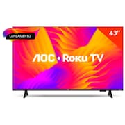 Smart TV AOC LED 43 Full HD Wi-Fi Roku TV Sem bordas