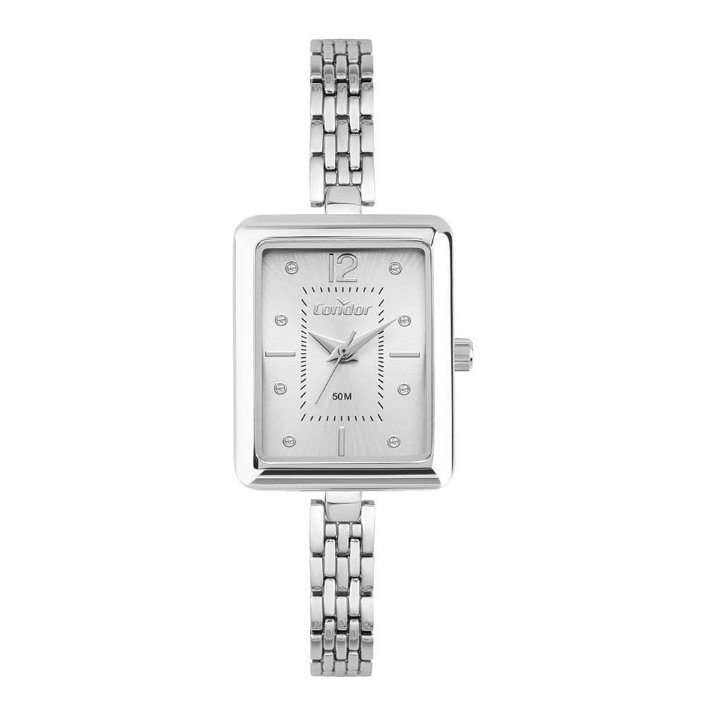 Relógio Condor Feminino Ref: Co2035Nur/5K Retangular Bracelete Prateado