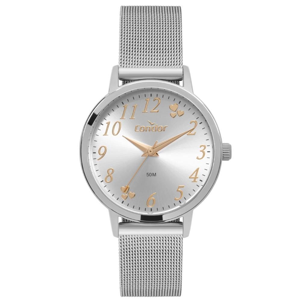 Relógio Condor Feminino Ref: Co2035Ndq/4K Casual Mesh Prateado