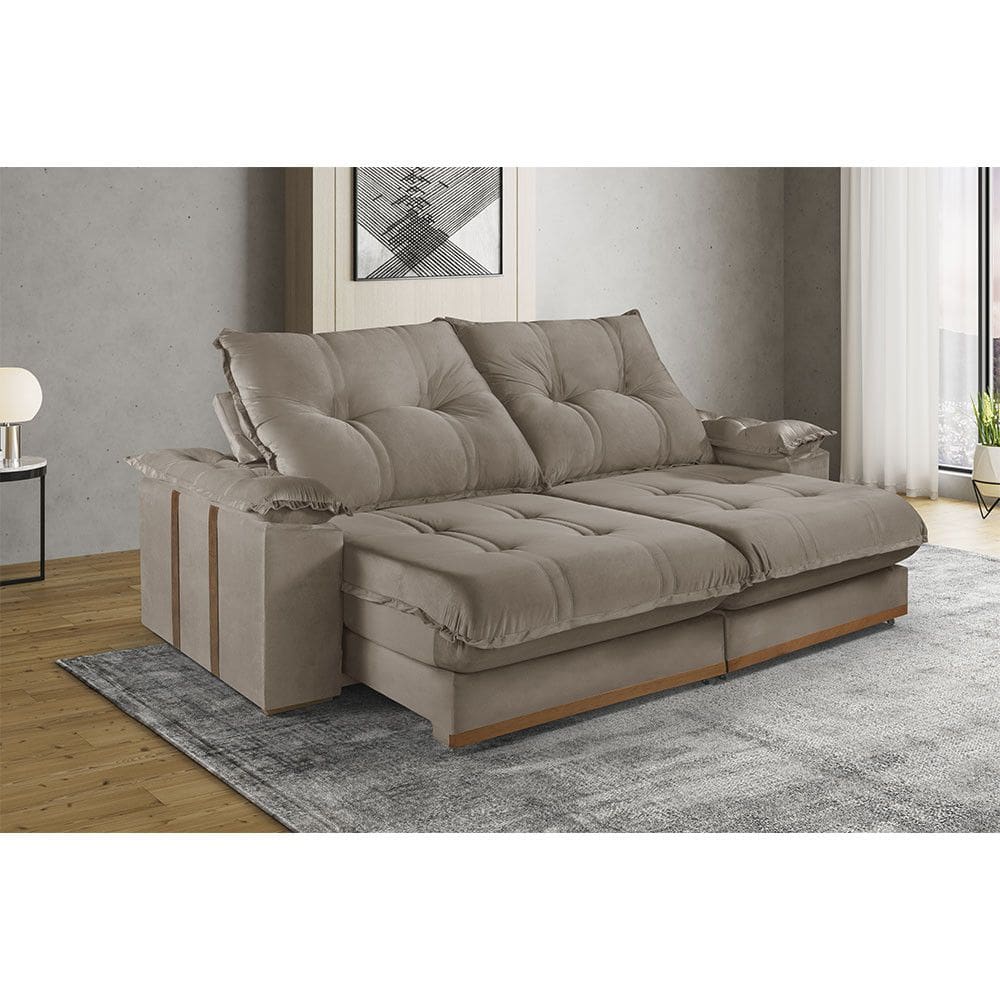 Sofa Retratil e Reclinavel 3 Lugares 2,30m M-193 Molas Ensacadas e Pillow Top Estofados Martins