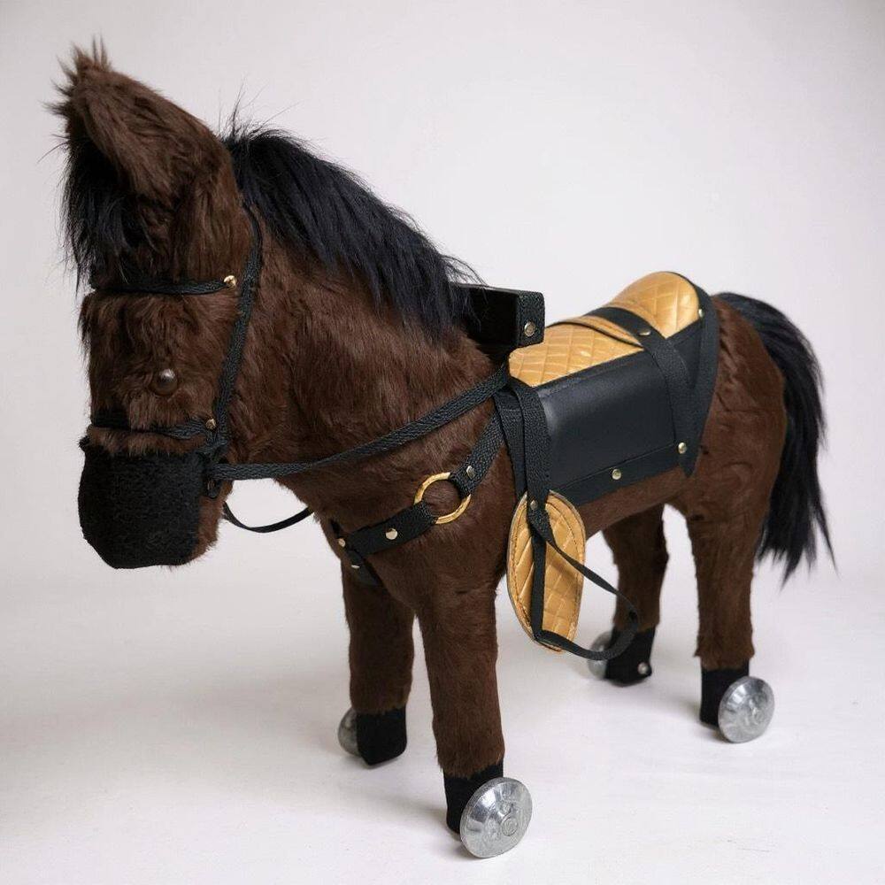 Cavalinho Rodinha Pelúcia Premium Naga Arco-Íris 1 A 6 Anos