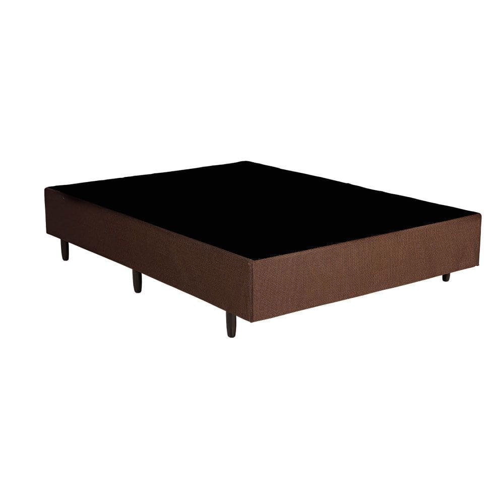 Base Cama Box Casal 138x188 Cinza Estrutura Madeira Eucalipto Reforcada Suporte 150kg/m com Pes