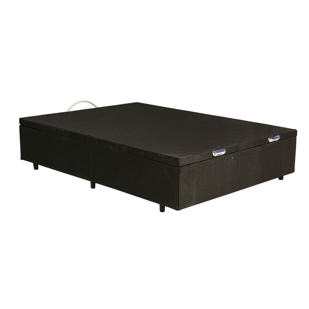 Cama Box Bau Casal 138x188 Base em Madeira de Eucalipto Resistente para Organizacao do Quarto Cor Bege