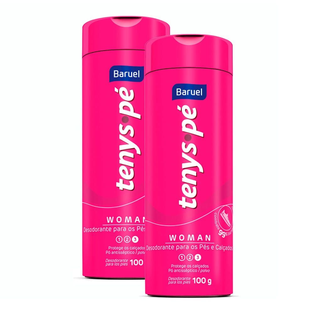 Kit 2 Tenys Pé Baruel Woman Talco 100g