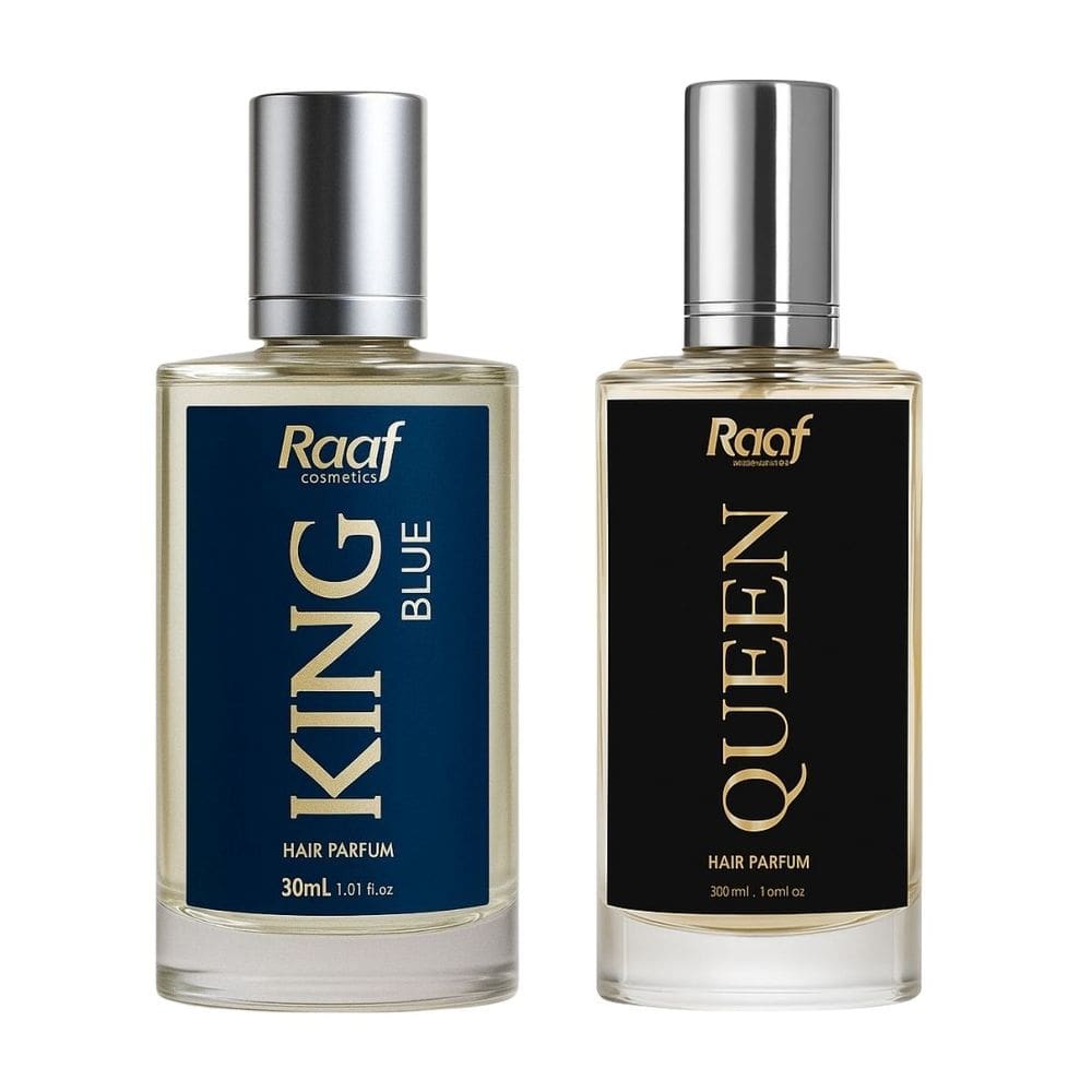 Kit Perfume Masculino King Blue e Queen Fragrância Importada Raaf Cosmetics - 35ml