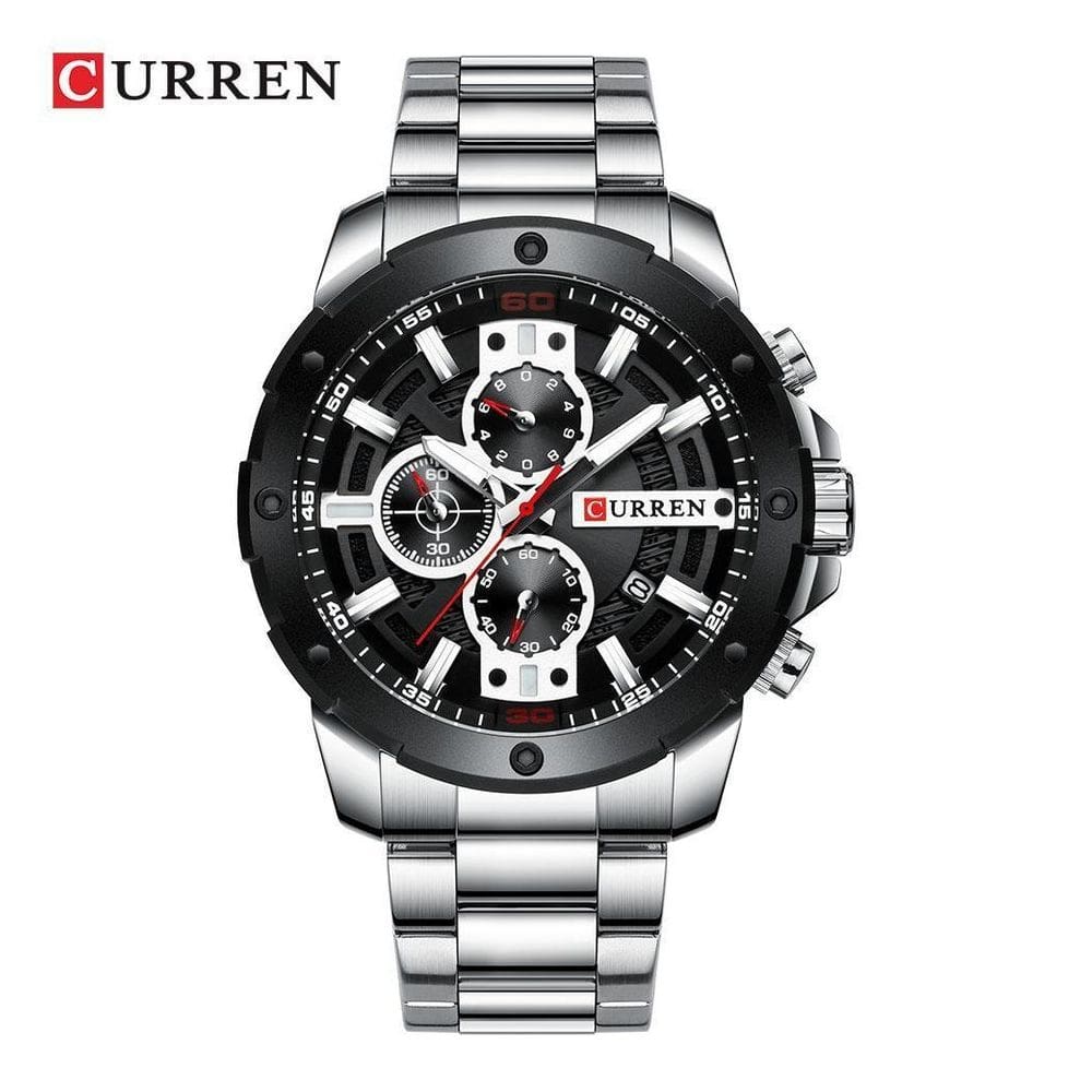 Relógio Masculino Curren 8336 Preto Aço Militar