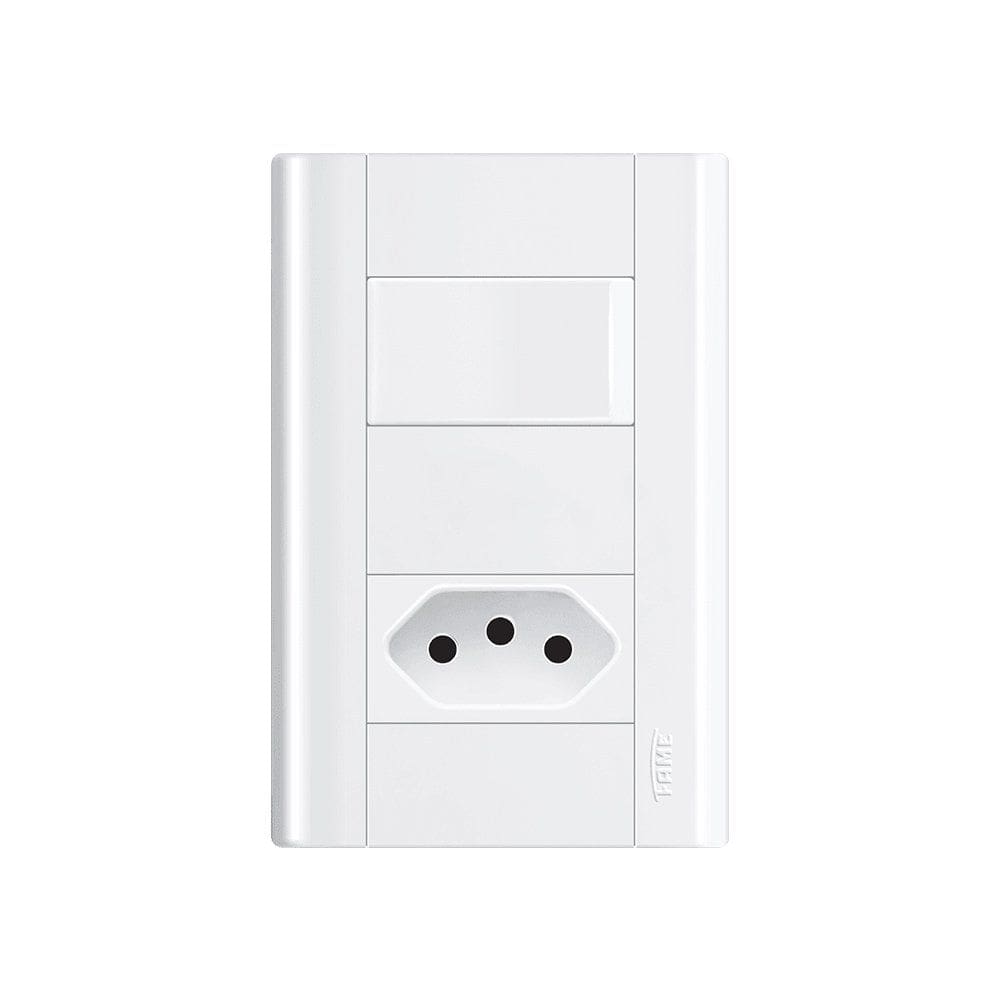 Interruptor Simples e Tomada 2P+T 20A Fame Modulare com Placa 4x2
