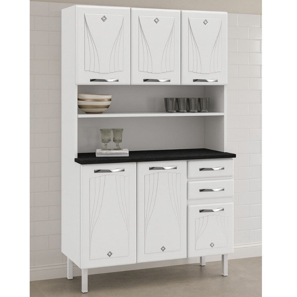 Cozinha Compacta 6 Portas 2 Gavetas com Tampo Star New Telasul