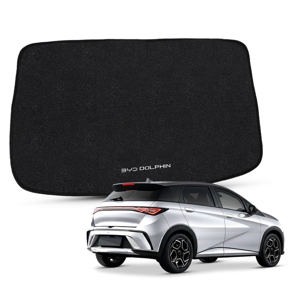 Tapete Porta Malas para BYD Dolphin Plus 2023 a 2026 Forração em Carpete Preto
