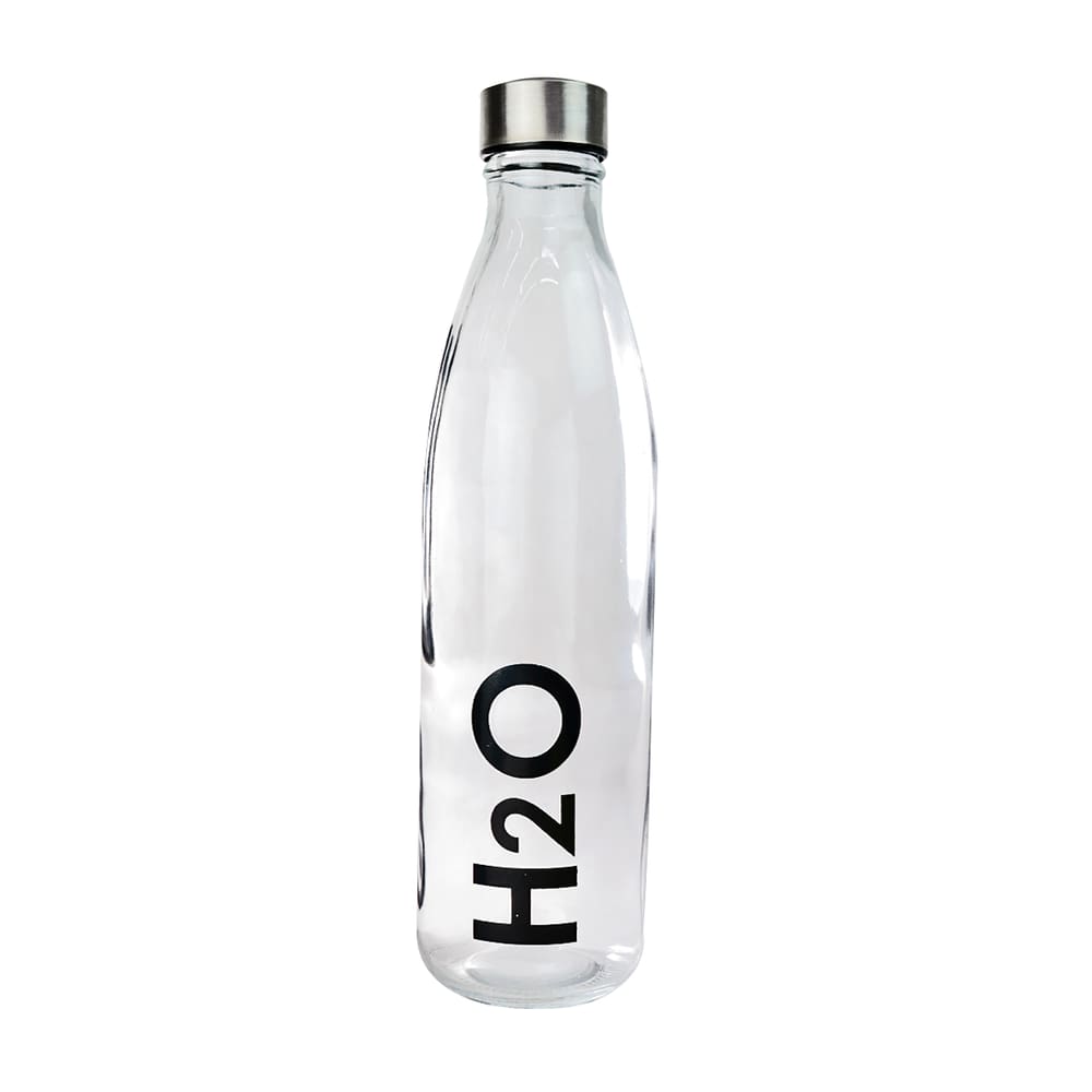 Garrafa Em Vidro Incolor Com Tampa De Rosca 1 Litro