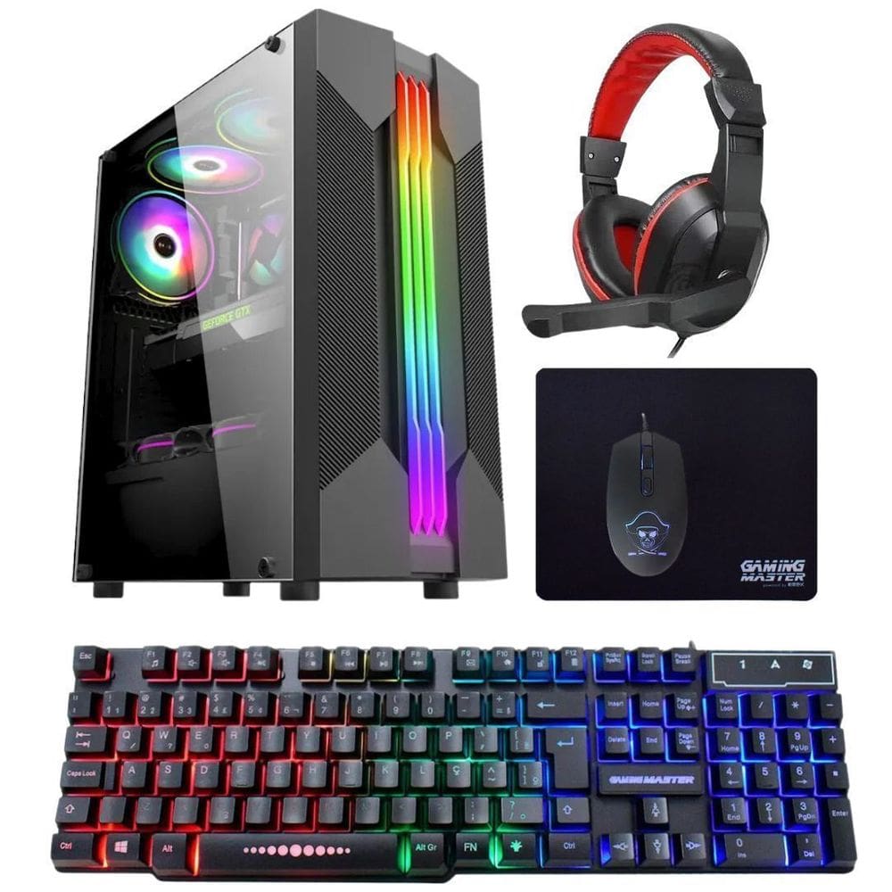 Computador PC Gamer Completo TOB Core i5 SSD 240GB 16GB VGA GT730 4GB Windows 10 Pro Trial + Teclado/Mouse + Mouse Pad + Headset