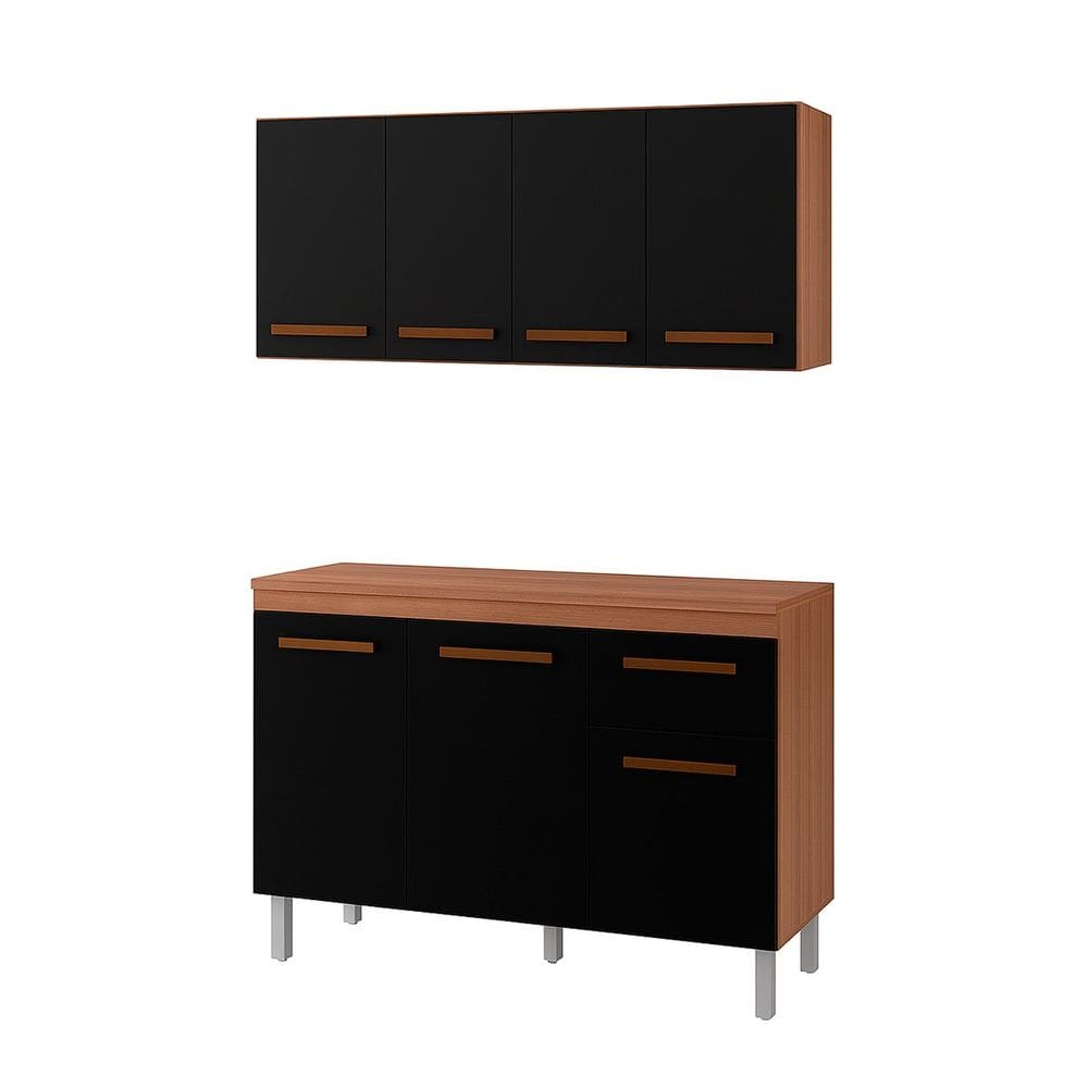 Armário Aéreo 4 Portas e Balcão 3 Portas 120 cm Vitoriana