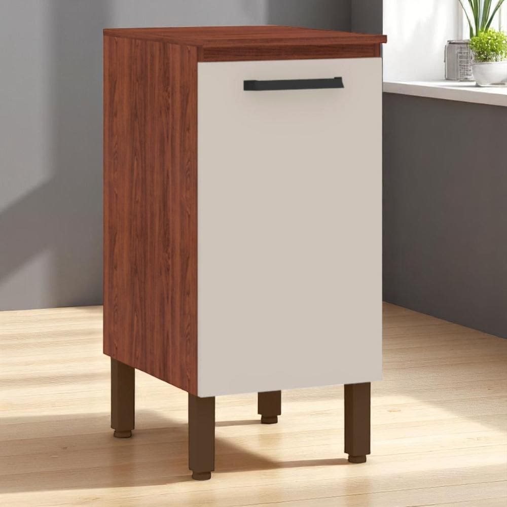 Balcão 1 porta 400 c/ Tampo Ametista Nogueira Off White