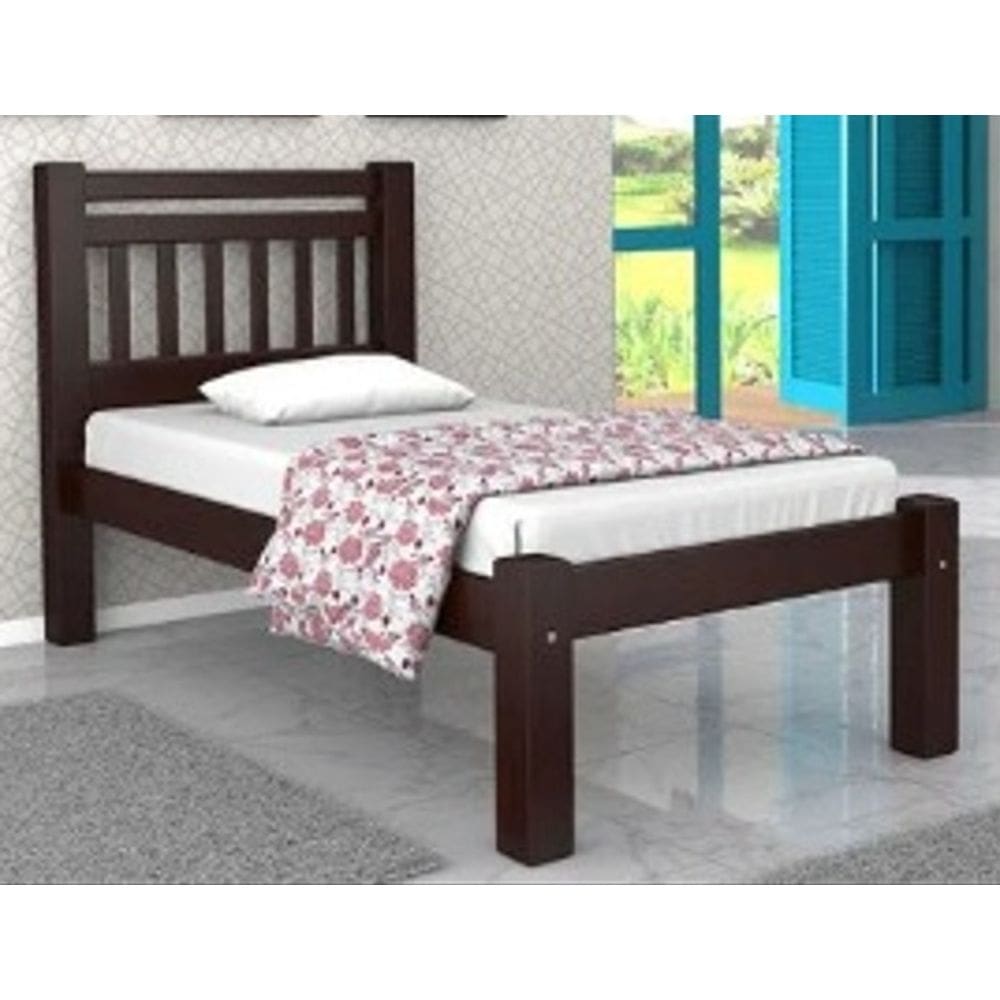 Cama Solteiro De Madeira Maciça - Nova