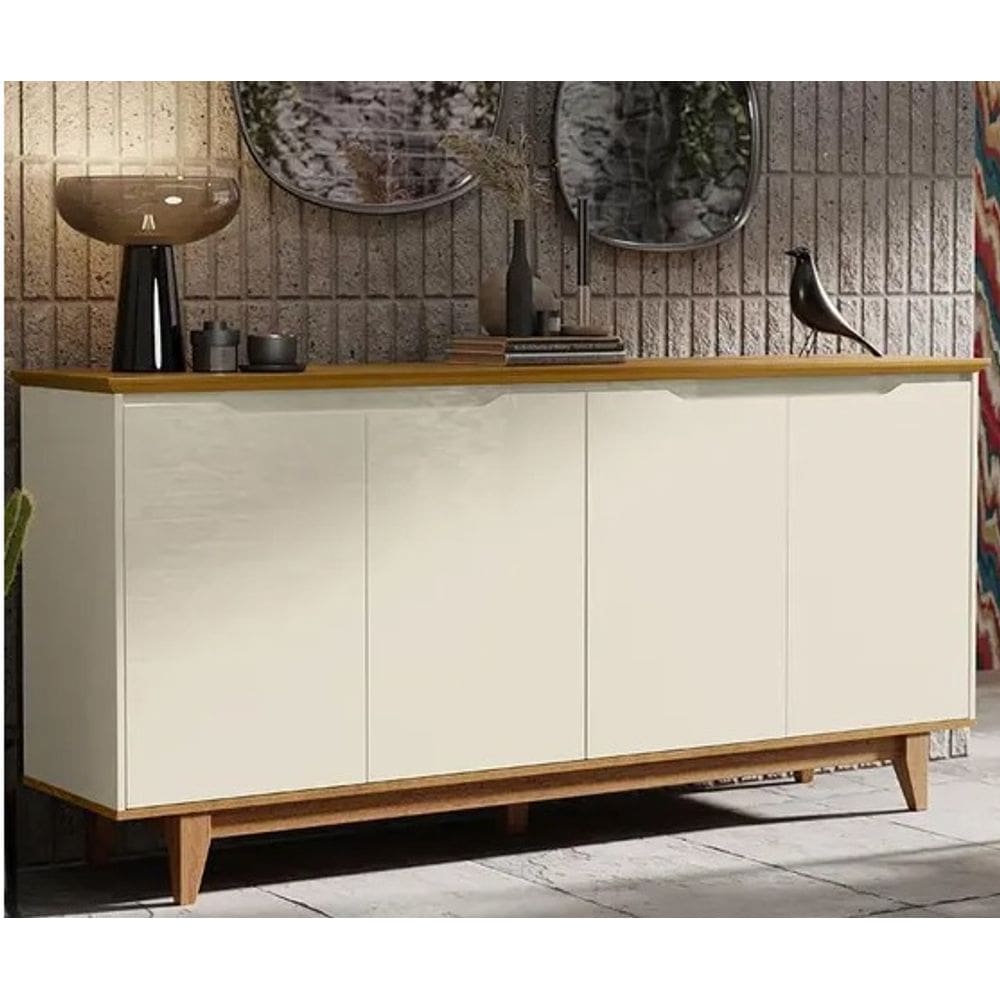 Buffet 4 Portas Flow Off White/Freijo