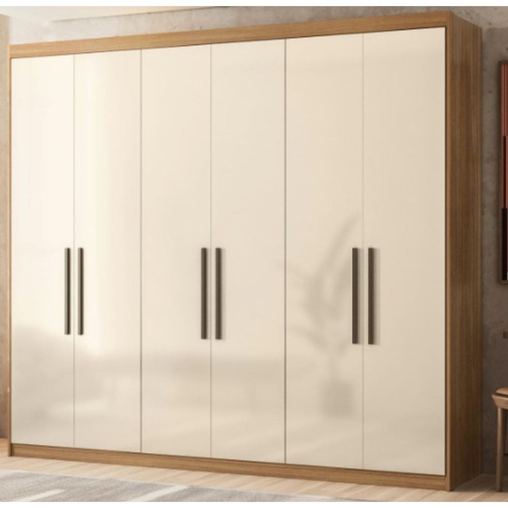 Guarda Roupa 6 portas VENICE AMENDOA/OFF WHITE
