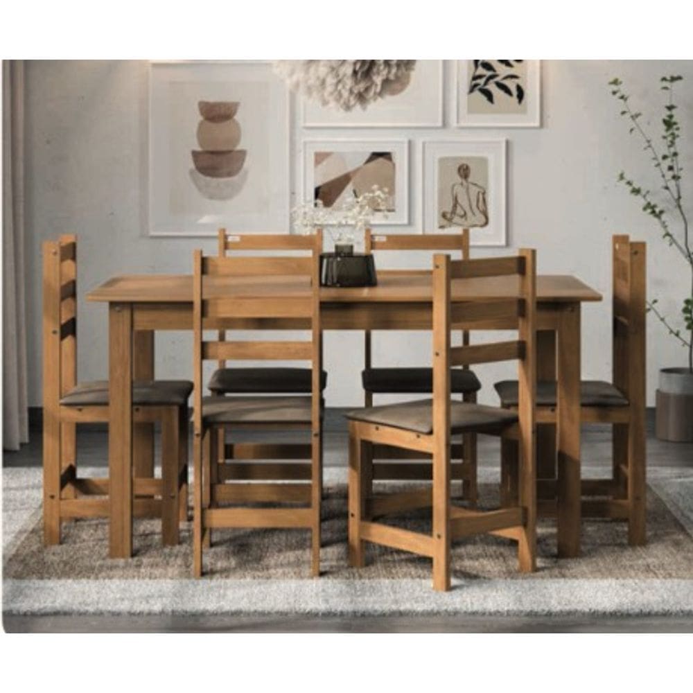 Conjunto de mesa BRASIL com 6 cadeiras