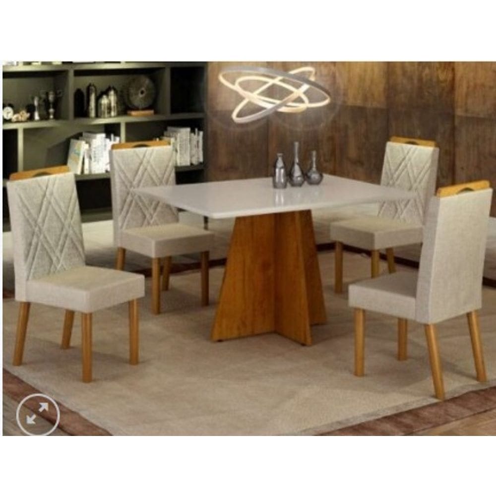 Conjunto de mesa ALICE com 4 cadeiras Olga 120X90