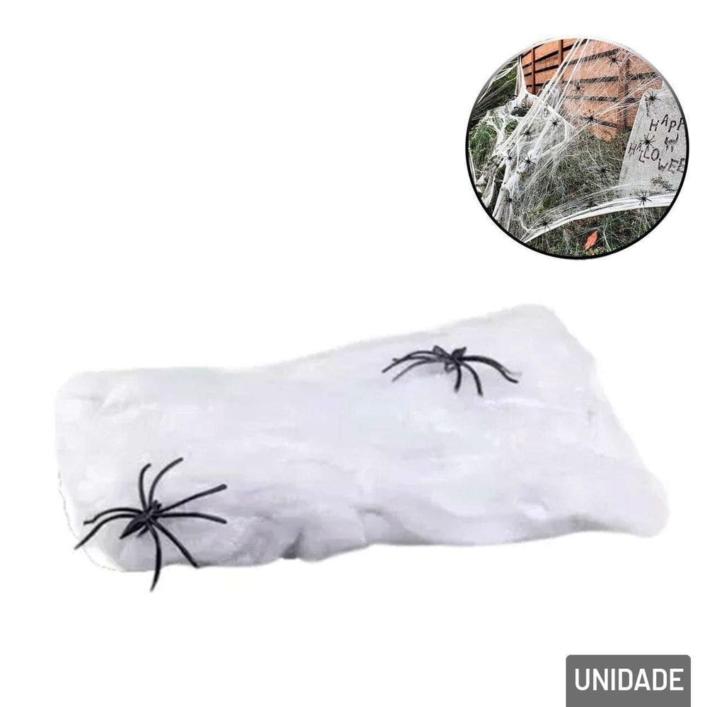 Enfeite Halloween Teia de Aranha Plástico 180cm - Tudo em Caixa