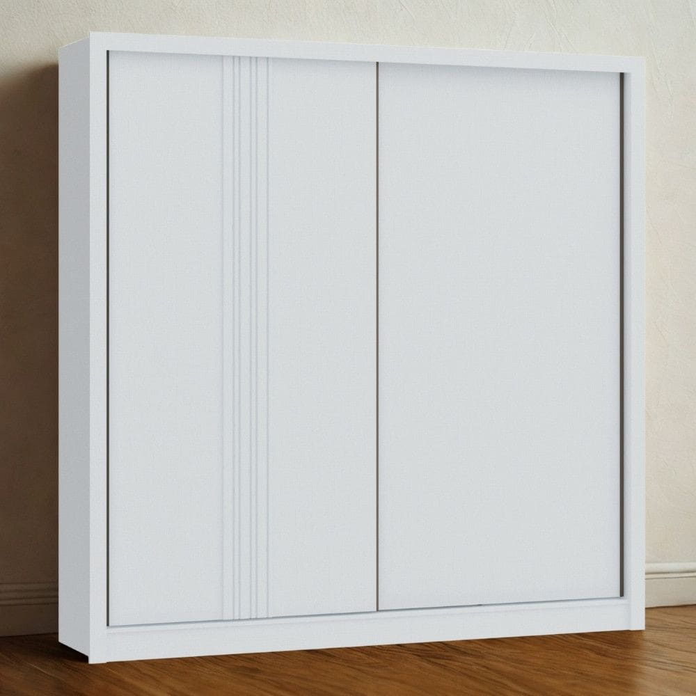 Guarda Roupa Casal Ripado 2 Portas de Correr Turim Moveis Castro