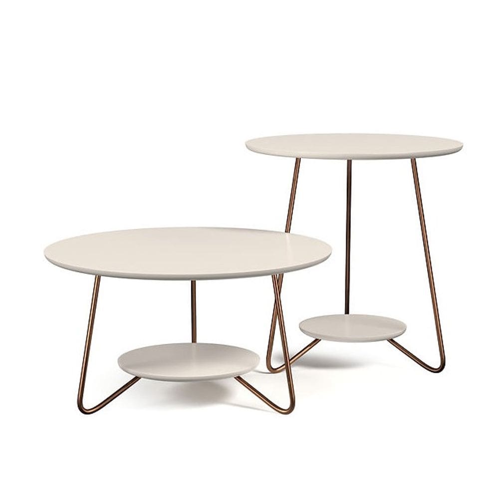 Conjunto mesa de centro LIZ OFF WHITE/FREIJO