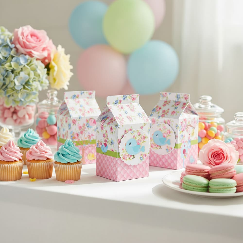 Kit 50 Milk Jardim Passarinho Lembrancinha Aniversário