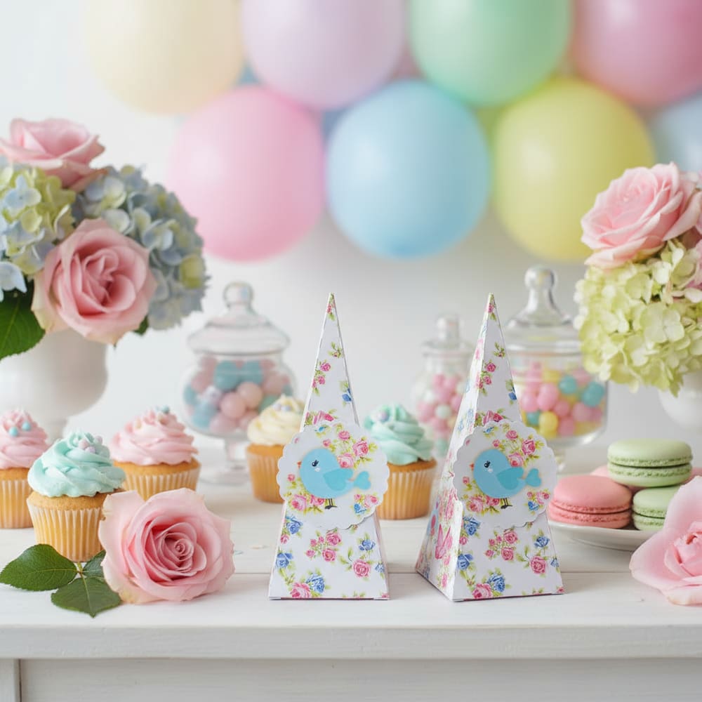 Kit 50 Cone Lembrancinha Jardim Passarinho Aniversário