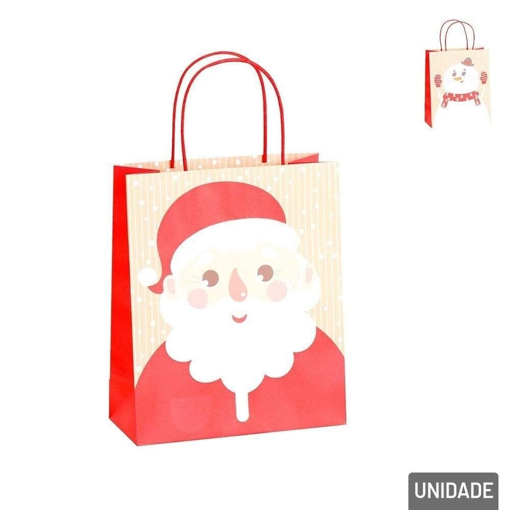 Sacola de Papel 21x25,5cm Figuras Natalinas - Tudo em Caixa