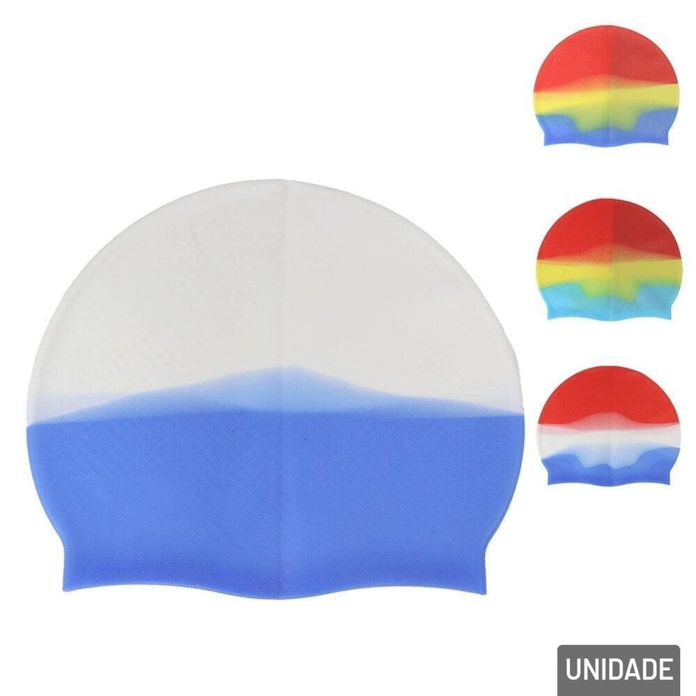 Touca de Natação EM Silicone Degrade Colorido - Tudo em Caixa