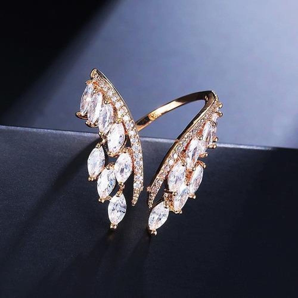 Anel Ajustável Banhado Ródio/Ouro | Zircônia | Semi Joia