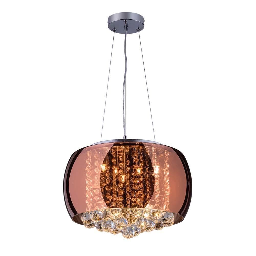Pendente/Plafon Em Vidro E Cristal Attractive 40Cm G9
