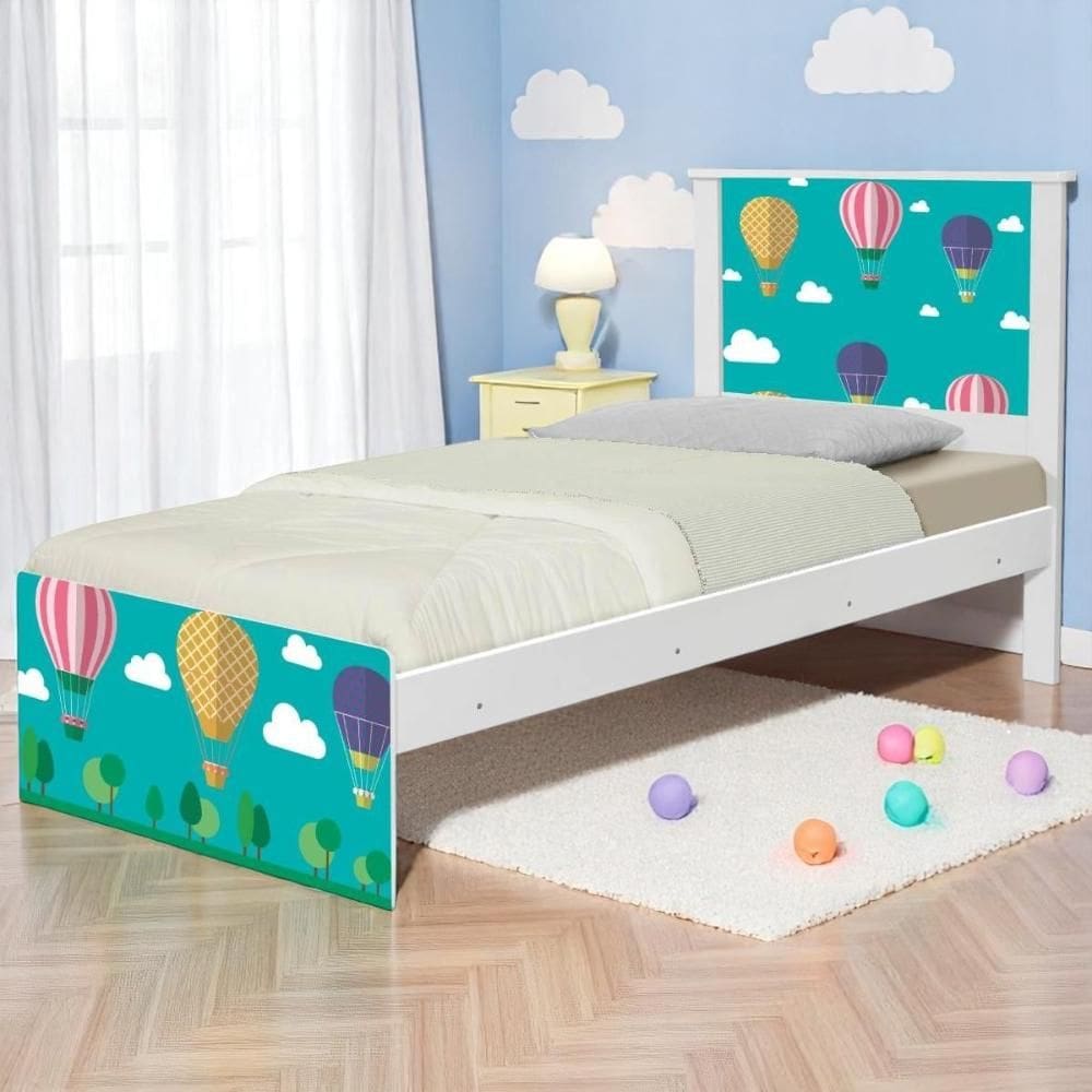 Cama Juvenil Zap com Cabeceira Balões no Céu