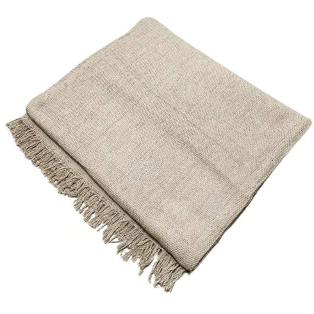 Manta Para Sofá E Cama 2,20x1,70cm Decorativa De Luxo Grande Capa De Sofa Areia