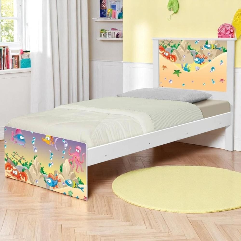 Bi Cama Juvenil Zap Fundo do Mar Feliz com Colchões