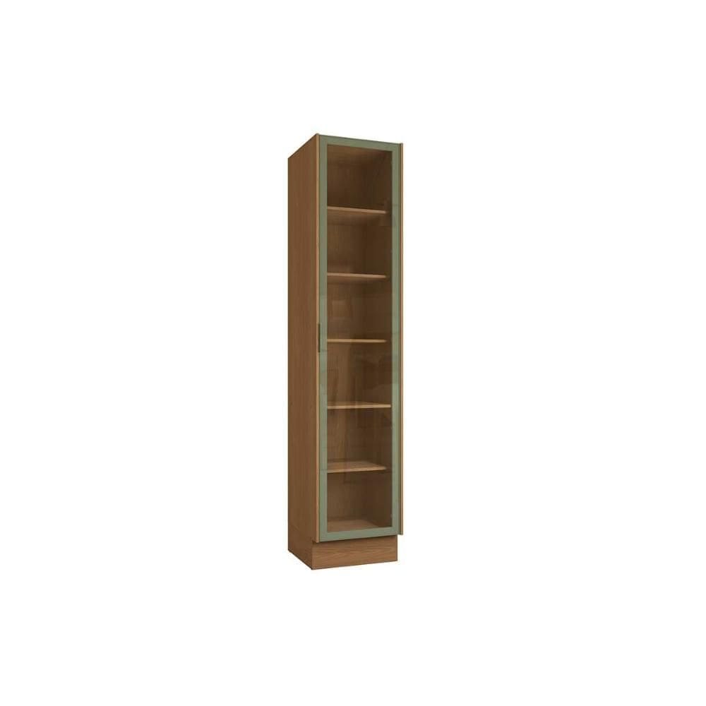 Paneleiro de Cozinha Vibra T628 c/ 1 Porta c/ Vidro 50cm Canela/Verde Pistache - Kappesberg