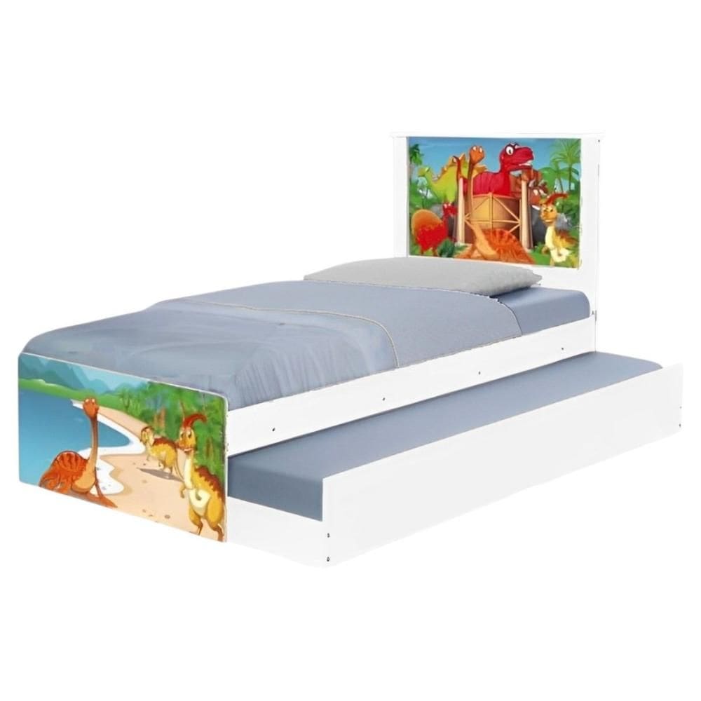 Bi Cama Juvenil Zap com Cabeceira Terra dos Dinossauros