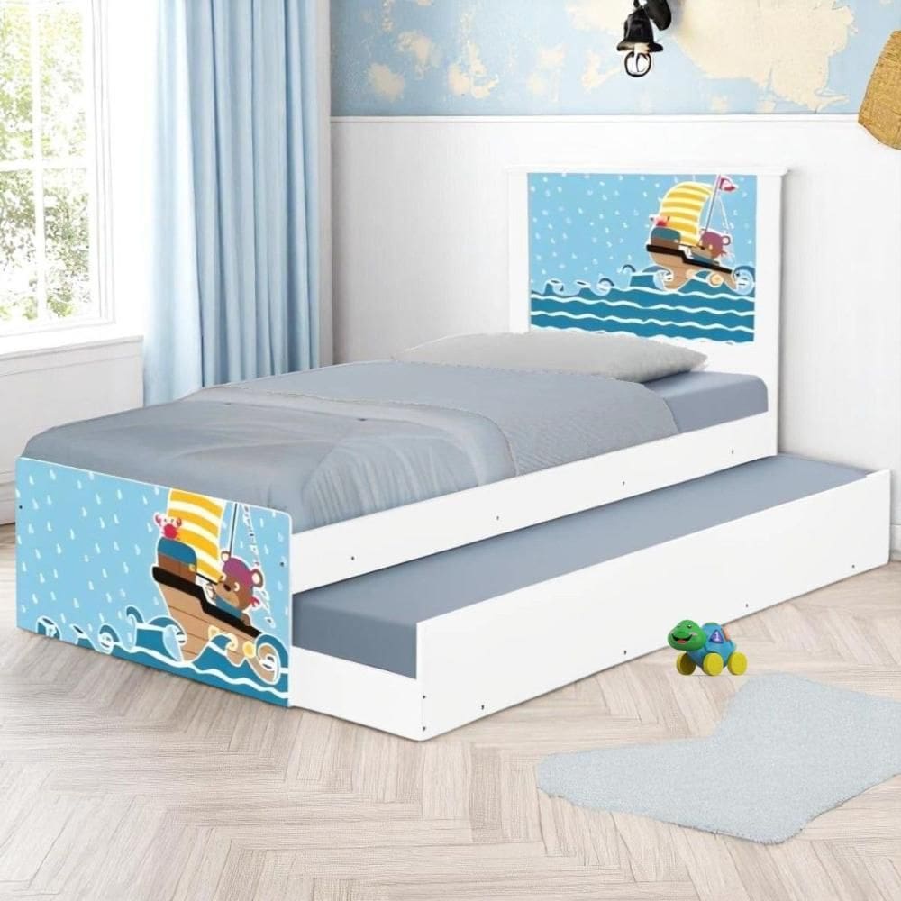 Bi Cama Juvenil Zap com Cabeceira Ursinho Pirata