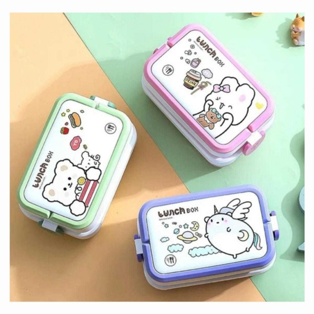 Lancheira Kawaii Thermal Bento Box para crianças rosa