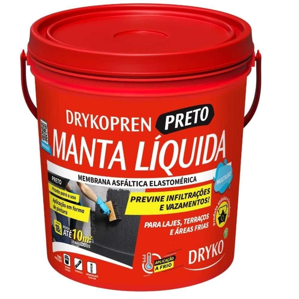 Manta Líquida Asfáltica DRYKOPREN 18 Litros Preto DRYKO