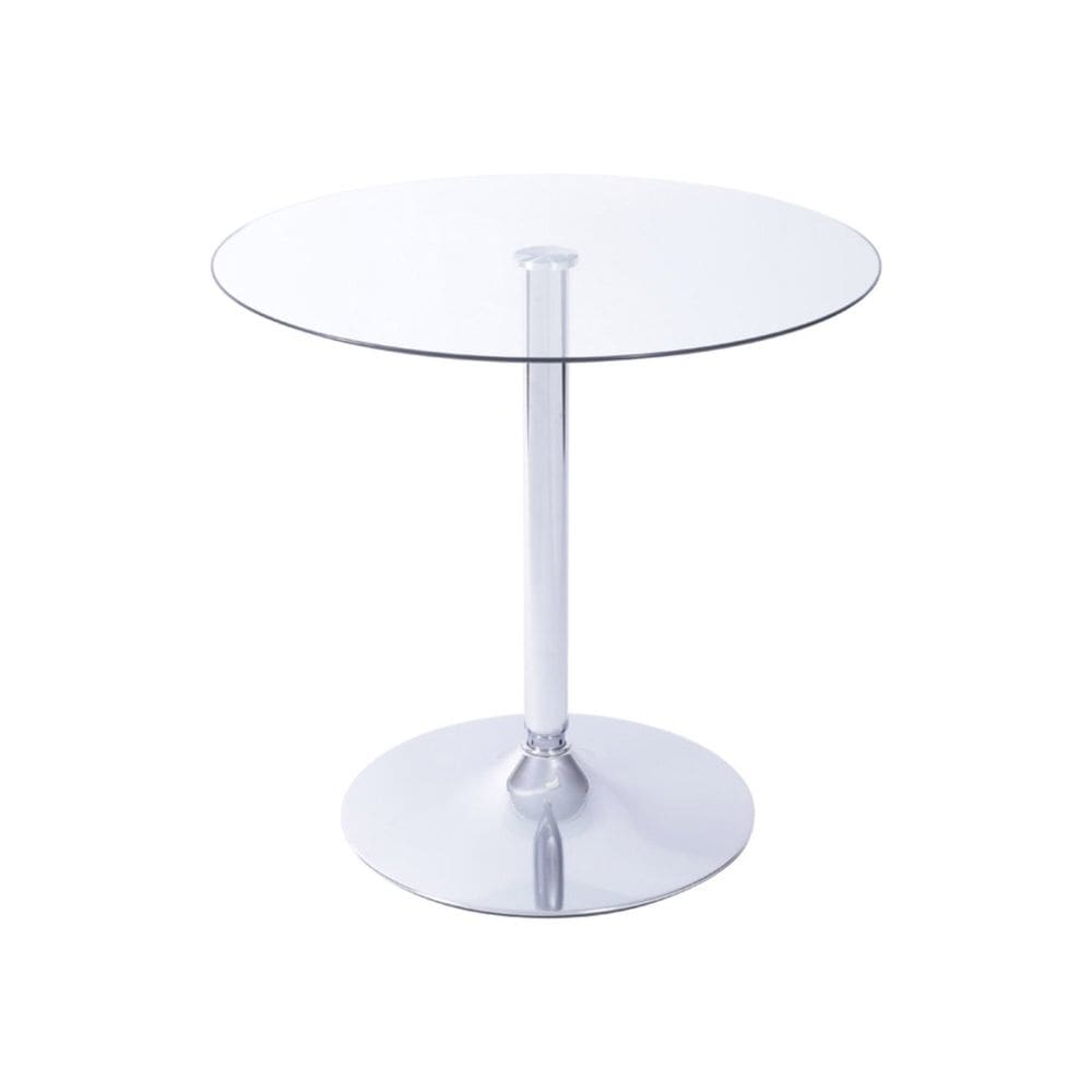 Mesa para Sala de Jantar Tampo de Vidro Apollo Cromo