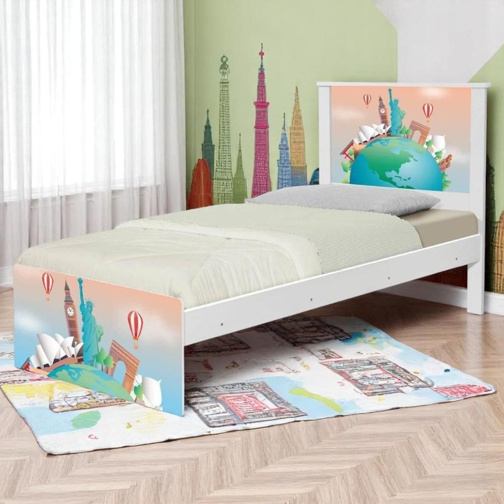 Bi Cama Juvenil Zap Volta ao Mundo com Colchões