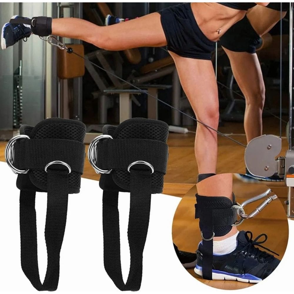 Tornozeleiras para nádegas de ginástica Black Pulley Hitch Pair