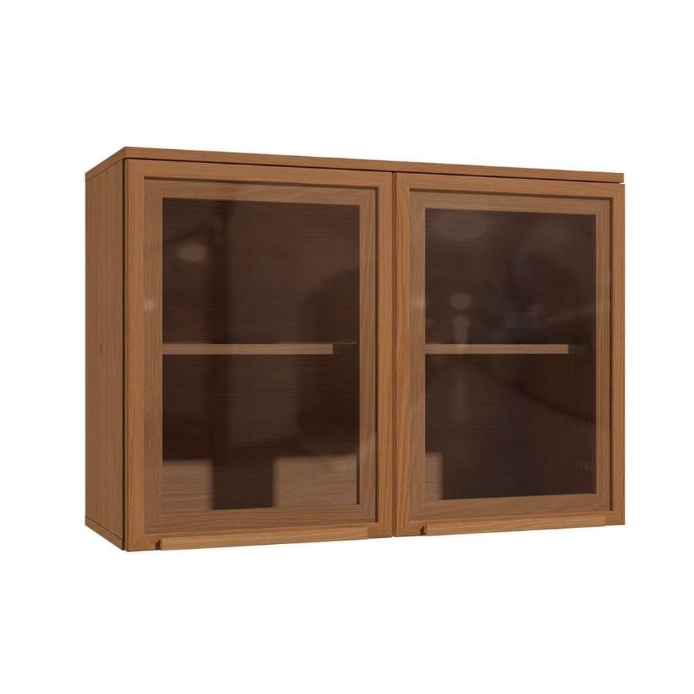 Armário Aéreo p/ Cozinha Linna T732 c/ 2 Portas c/ Vidro 80cm Canela - Kappesberg