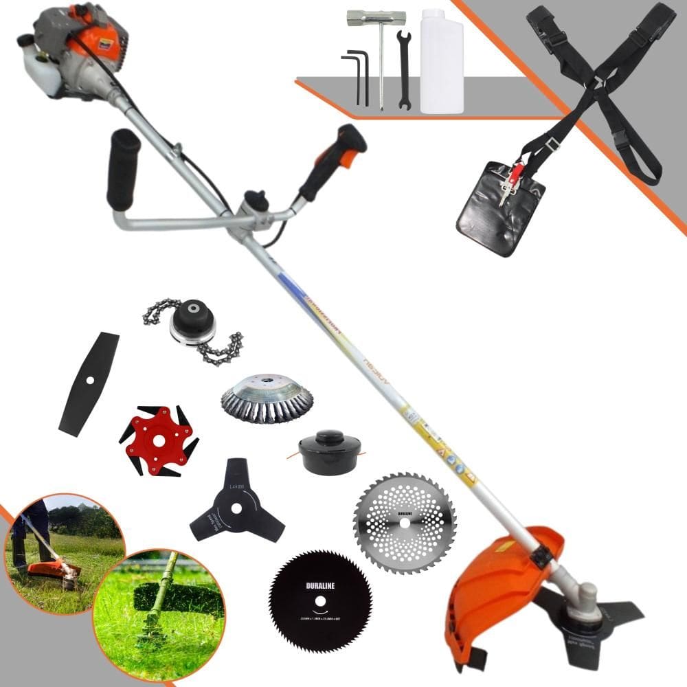 Roçadeira  Vulcan VR330P 33cc 2T 1,2HP Com Carretel + Facas 2 Pontas, 3 Pontas, 6 Pontas, 40 Dentes, 80 Dentes, Trimmer e Escova de Aço