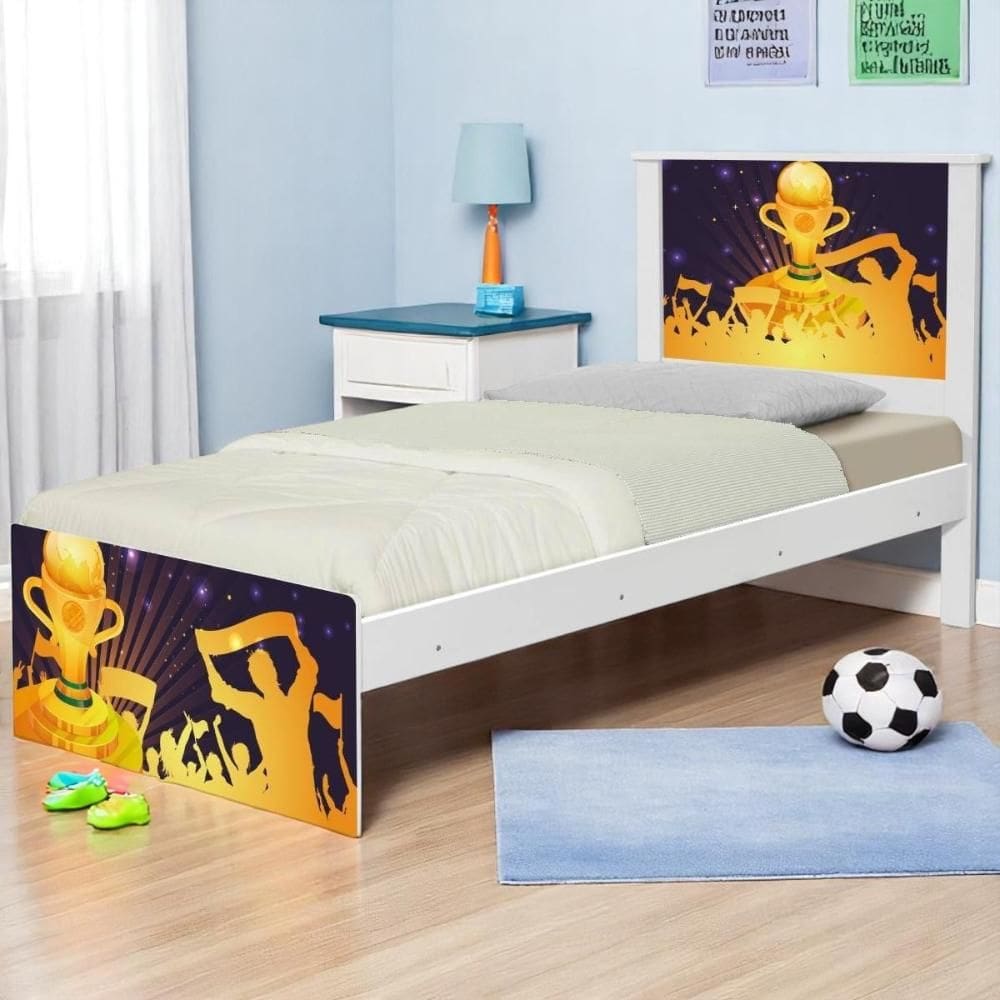 Cama Juvenil Zap com Cabeceira Futebol Troféu