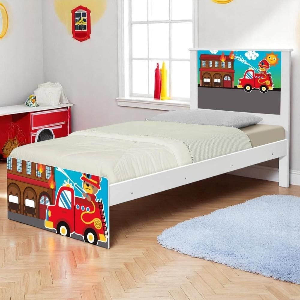 Bi Cama Juvenil Zap Bombeiro com Colchões