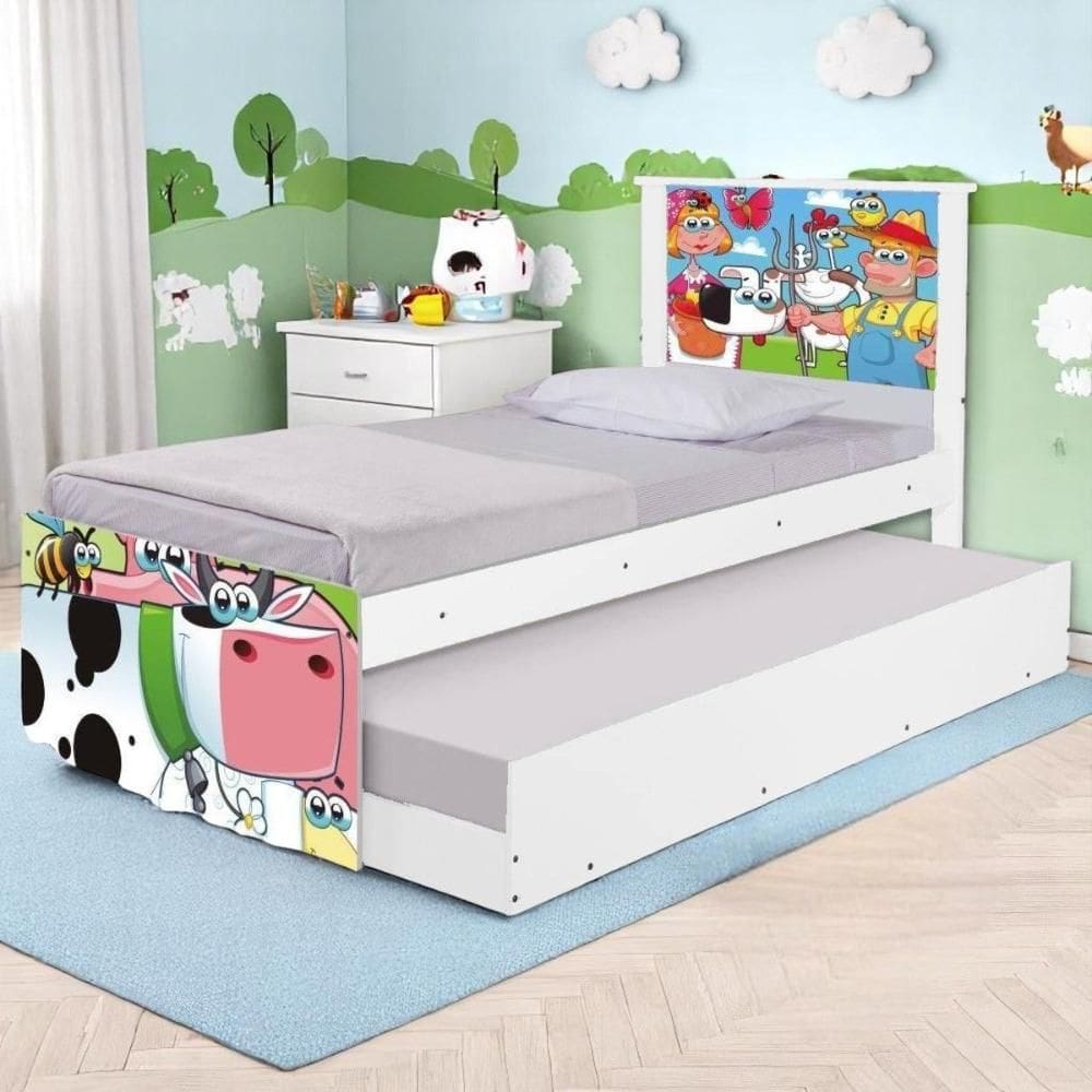 Bi Cama Juvenil Zap com Cabeceira Fazendinha Feliz